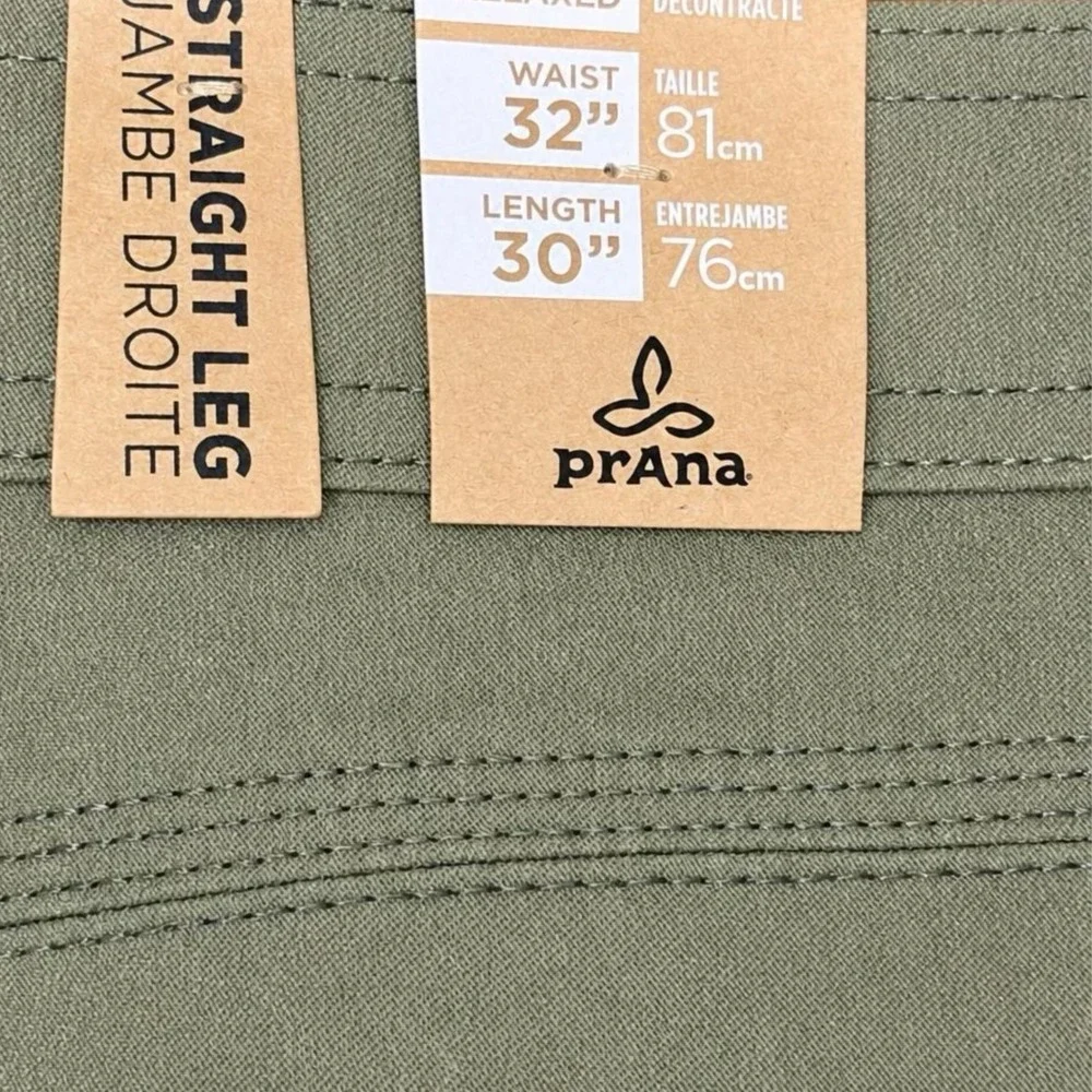 prAna Stretch Zion Pant II Mens 32x30 Slate Green New Relaxed Fit Hiking Cargo